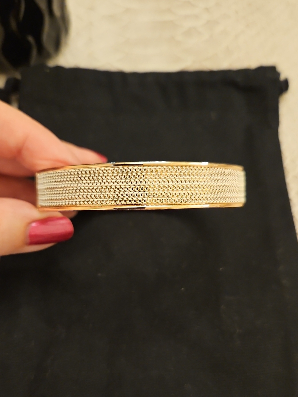 Rose Gold-Tone Mesh Bangle Bracelet
